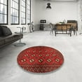 thumbnail image 3 of Ahgly Company Indoor Square Traditional Brown Red Persian Area Rugs, 4' Square, 3 of 6