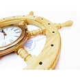 thumbnail image 6 of Nagina International 24" Premium Pine Wood Nautical Ship Wheel with Brass Heavy 8" Quartz Clock - Home Decor, 6 of 6