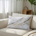 thumbnail image 3 of Marble White Gold King Size Pillow Cover, Pillowcase Protectors with Zipper, Breathable Decorative Throw Pillow Case Cover, Modern Abstract Geometric Pillow Shams for Couch Sofa 20x36Inch, 3 of 8