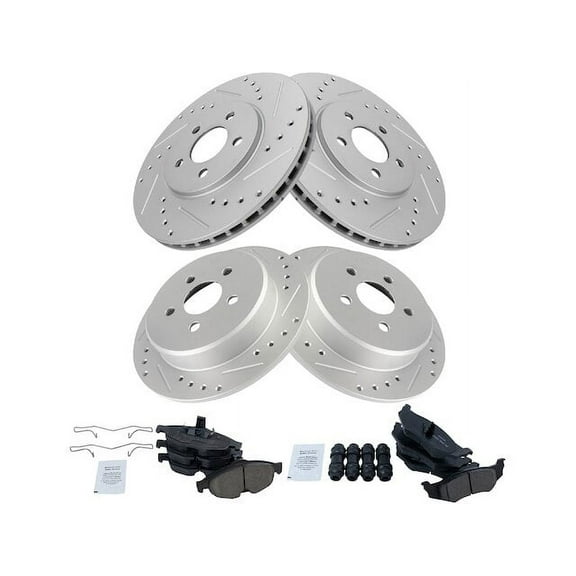 Front and Rear Brake Pad and Rotor Kit - Compatible with 2001 - 2006 Chrysler Sebring 2002 2003 2004 2005