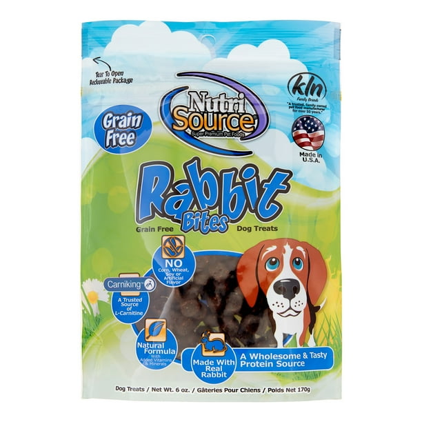 NutriSource GrainFree Rabbit Bites Dry Dog Treat, 6 oz