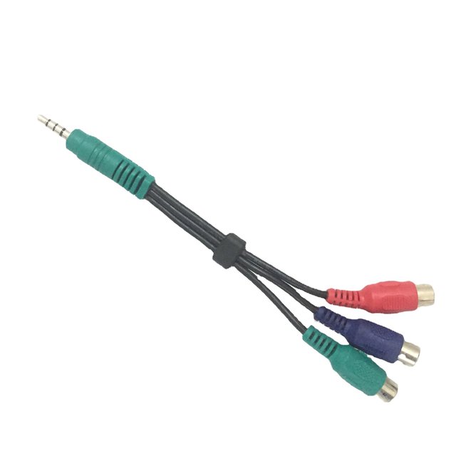 Cable de audio Dc3.5 a 3 Lotus Head 3.5 One Point Three Av Cable adaptador 3.5 a 3av Cable de extensión hembra 15cm 3 piezas Banban LingWen 8390615920407