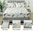 thumbnail image 2 of Lanpei Feather Print Bed Sheet Sets 4Pcs Twin, 100% Cotton Deep Pocket Fitted Sheet Set, Colorful Plume Modern Flat Sheet Set, Neutral Hotel Bedding Set (1 Flat Sheet, 1 Fitted Sheet, 2 Pillowcases), 2 of 8
