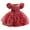 Red, variant on XUNKUSGA Kids Dresses 1-4 Years Fashion Solid Color Princess Dress with Belt Cute Tulle Round Neck Puff Sleeve Dress for Baby Girl Casual Wedding Party Tutu Dresses
