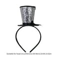 thumbnail image 3 of Kids Hair Hoop with Glitter Top Hat for Halloween Christmas New Year Bridal Party 1920s Tophat Headband, 3 of 5
