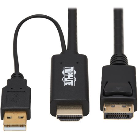 UPC: 0037332261144 | Tripp Lite HDMI to DisplayPort Active Adapter Cable (m/m) – 4k  Black  1 M (3.3 Ft.) – Video / Audio Cable – HDMI (m) to ( )  DisplayPort (m) – 3.3 Ft – Black – 4k SupPort  Active
