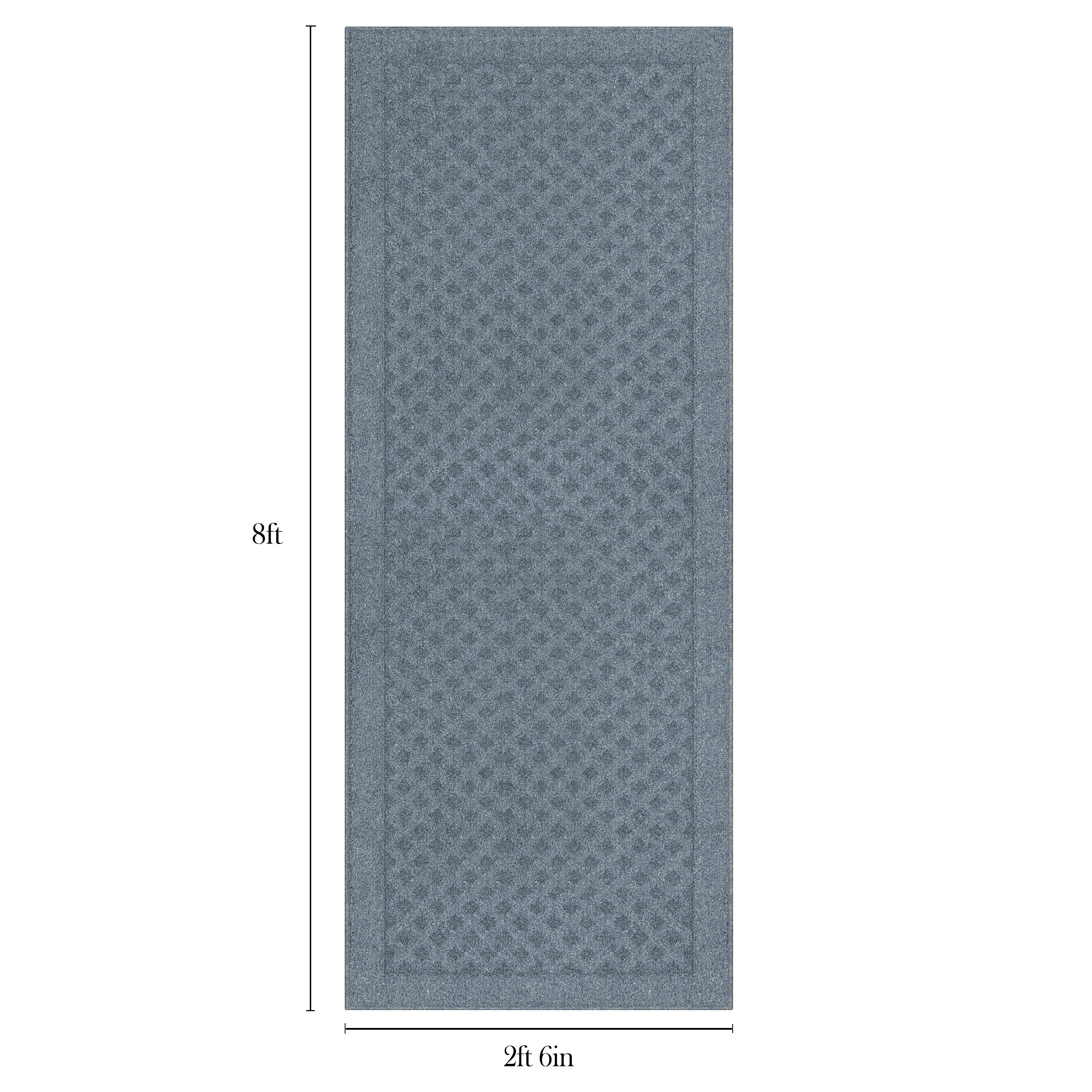 Mainstays Dylan Solid Diamond Indoor Runner Rug, Navy Heather, 2 ft 6 in x 8 ft