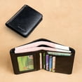 thumbnail image 5 of Ciaoed Men RFID Blocking Secure Wallet Fashion Vintage Purses Genuine Leather Tri-fold Wallet Short Wallet - Coffee, 5 of 5