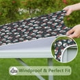 thumbnail image 6 of Green Skull Rose Pattern Square Fitted Tablecloth with Elastic Edge,Square Table Cover,Washable Elastic Table Cover for Home Kitchen Party Decor 34"x34", 6 of 6