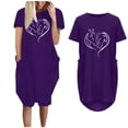 thumbnail image 1 of SMihono Robe d'Été Grande Taille pour Femmes 2023 Mode d'Été Imprimé Floral Décontractée à Manches Courtes avec Poche Col Rond Robe Ample, 1 of 5