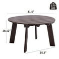 thumbnail image 2 of Outdoor Round Coffee Table, Adirondack Patio Coffee Table, Outdoor Large Side Table for Balcony Lawn (Brown), 2 of 7