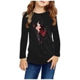 thumbnail image 3 of Ugoldhm Girls Tops Crewneck Fashion Floral Print Shirts Fall Long Sleeve Tees 3-13 Years, 3 of 5