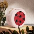 thumbnail image 6 of Yiaed Spider Print Travel Jewelry Case Bridesmaid Gift Boxes Jewelry Travel Organizer Small Round Jewelry Box Mini Storage-Pink, 6 of 7