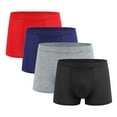 thumbnail image 1 of StSilkitty 4 Pack Men's Boxer Briefs Mid Rise Elastic Underwear Solid Color Lightweight Soft Breathable Underpants, 1 of 6