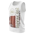thumbnail image 6 of Vamuko 250th Anniversary Tanks Mens American Flag Graphic 1776 Tank Top Patriotic Sleeveless Baggy Shirt We the Peaple Striped Tees White S, 6 of 6