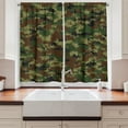 thumbnail image 2 of Ambesonne Green Kitchen Curtains, Grunge Graphic Camouflage, 55"x45", Green Pale Green Brown, 2 of 3
