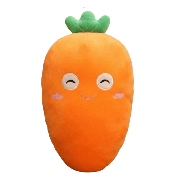 Plush Carrot Pillow Stuffed, 16.9in Soft Cuddly Vegetable Plush Cushion, Cute Holiday Gift Birthday Present, Spring Easter Decor for Bed Sofa