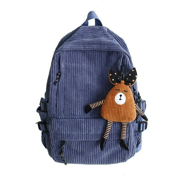 Women Corduroy Backpack Khaki SchoolBag Cute Teenage Girls Harajuku Female Bag Student Kawaii Lady Book Pack New Fashion Mochila qiuyongming unisex