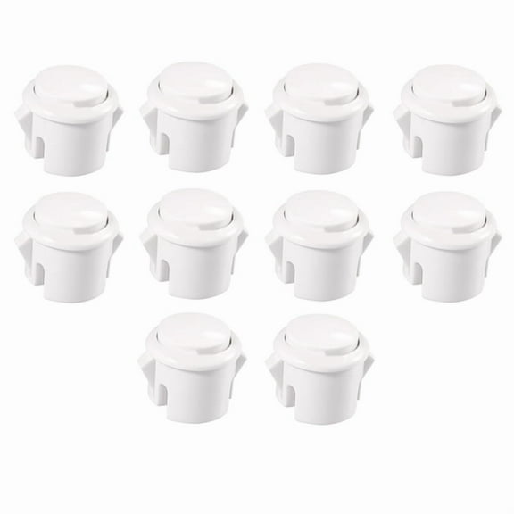10 Pcs Arcade Buttons 30Mm Responsive for Gaming Enthusiasts White ywm58