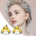 thumbnail image 2 of Easter Egg Plastic Ear Studs Resurrected Rabbit Earrings Stainless Steel Ear Pins Resin Ear Clips, 2 of 9