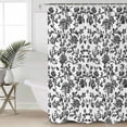 thumbnail image 2 of 72x78 Inch Shower Curtain Black Flower Bathroom Decor Waterproof Fabric Bathtub Bath Curtains Decorative Vintage Farmhouse Boho Leaf Spring Plant Extra Long Shower Curtain Set with Hooks, 2 of 6