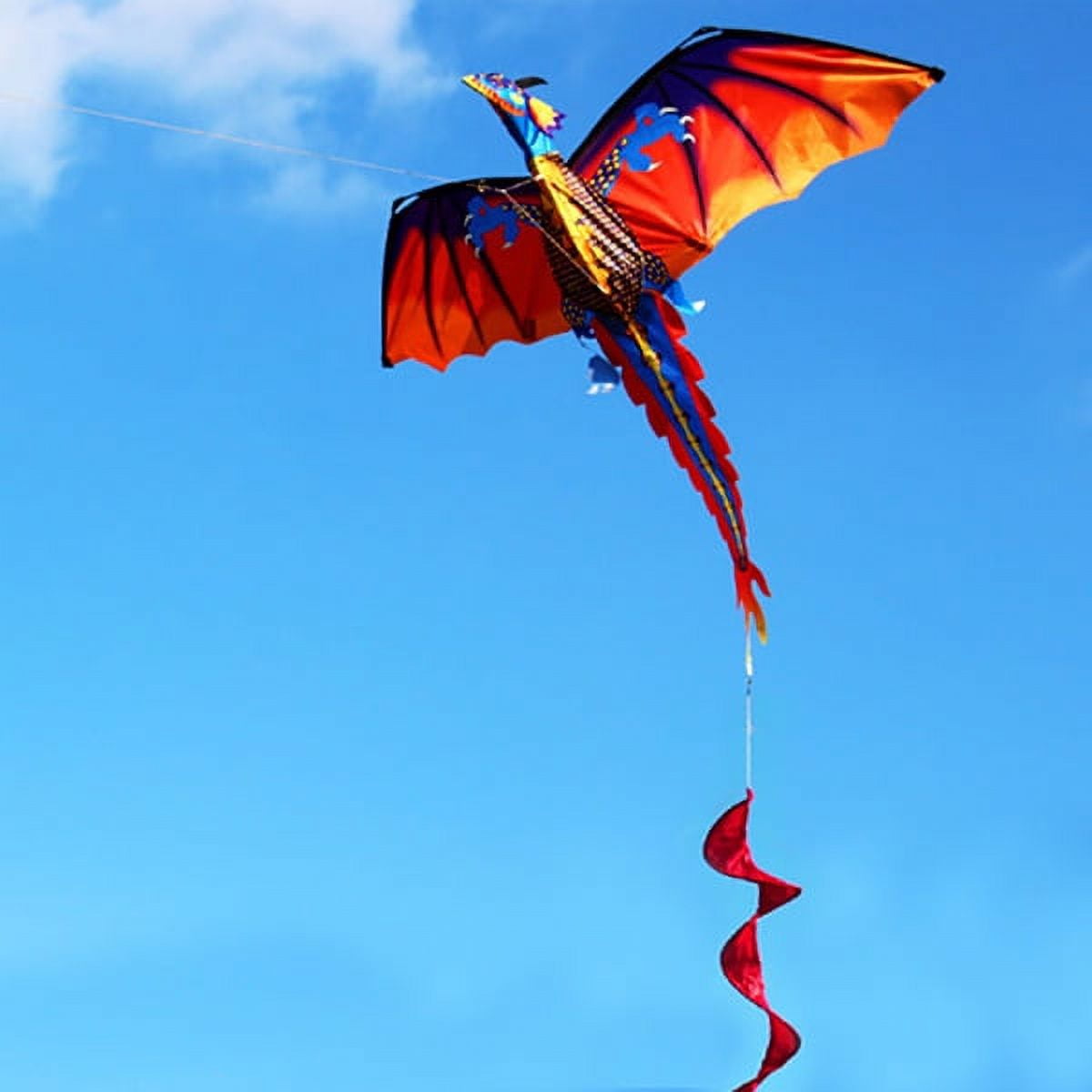 Large 3D Nylon Kite Flying Dragon Kite with 100m Line Family Outdoor Sports Toy