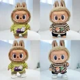 thumbnail image 3 of Para 38Cm traje Labubu ropa de muñeca de felpa de vinilo para Corea Kpop Exo Labubu ropa de muñeca conjunto de camisa de animal a rayas, 3 of 4