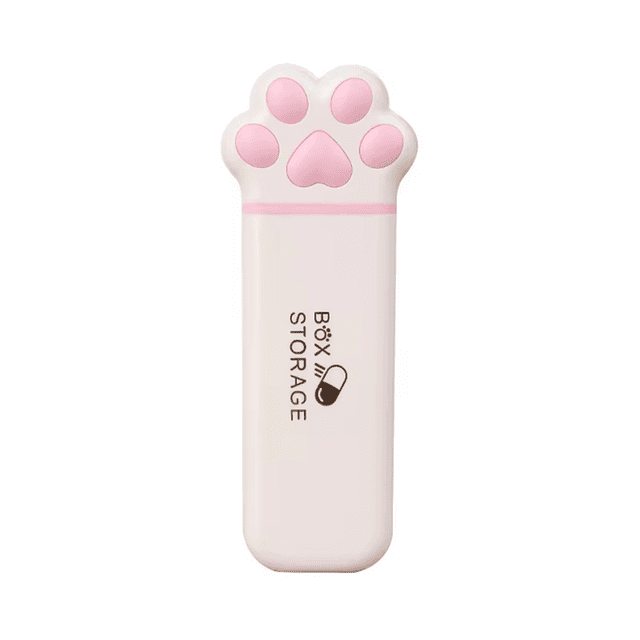 Mini Caja de Almacenamiento para Gatos: Organizador Portátil y Multifuncional de Rejillas para Medicamentos, Joyas y Artículos Pequeños, Color Rosa