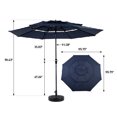 thumbnail image 7 of 10ft Patio Umbrellas,Auto-Tilt Market Table Umbrellas with Crank,Outdoor 3 Tier Vented Large Market Table Umbrella with 8 Sturdy Ribs,for Lawn Poolside Garden Terrace,Navy Blue, 7 of 7