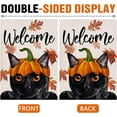 thumbnail image 3 of Welcome Fall Black Cat Pumpkin Decorative Garden Flag, Autumn Thanksgiving Kitty Maple Leaves House Yard Outside Decorations Outdoor Small Decor 12x18, 3 of 6