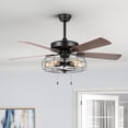 thumbnail image 1 of 52" 5-Light Industrial Caged Ceiling Fan with 5 Reversible Blades 2 Pull Chains, 1 of 12