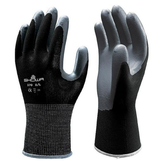24 Pair - Atlas 370 Black Work Gloves Size Medium 370BM-07 (2 Dozen)