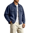thumbnail image 3 of Denim Jacket for Men Versatile Vintage Washed Workwear Coat Street Style Loose Denim Jacket, 3 of 8