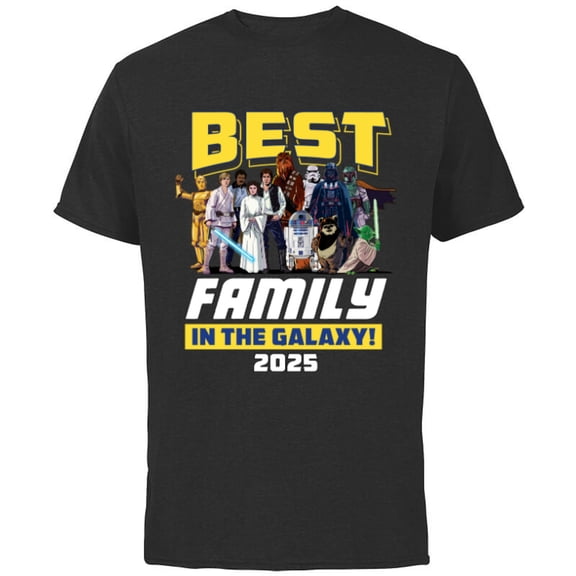 Star Wars Best Family in the Galaxy Group Trip Vacation 2025 - Short Sleeve Cotton T-Shirt for Adults - Customized-Black