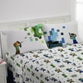 thumbnail image 3 of Minecraft Against Mobs Kids 4 Piece White Bed Sheet Set, Full, 3 of 11