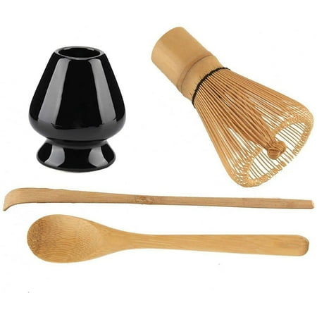 

Set Japanese Chasen Bamboo Whisk Tea Spoon and Tea Scoop Chashaku and Whisk Stand