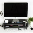 thumbnail image 1 of Kate and Laurel Briggs Wood Monitor Riser Desk Organizer, Black, 1 of 3