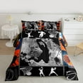 thumbnail image 2 of Manfei Basketball Sport Full Size Comforter Sets,Boys Ball Game Bedding Comforter Set,Orange Gray Black Bedding Sets For Kids,Ultra Soft Home Decor Reversible,3pcs, 2 of 8