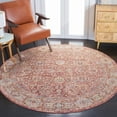 thumbnail image 2 of SAFAVIEH Valencia Maria Oriental Polyester Area Rug, Rust/Teal, 6'4" x 6'4" Round, 2 of 8