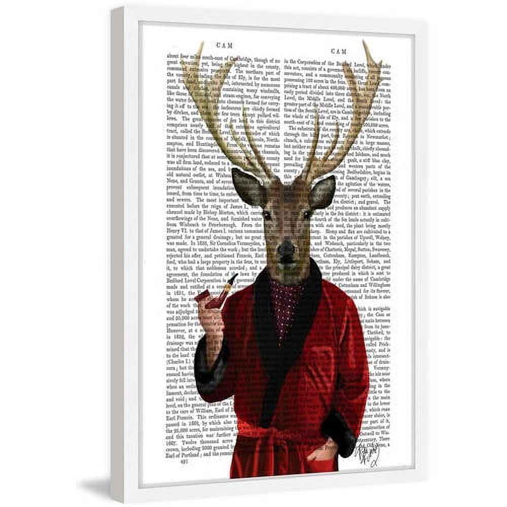 Marmont Hill "Deer in Smoking Jacket" Framed Painting Print