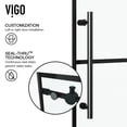 thumbnail image 6 of VIGO Elan 56 to 60 in. W x 66 in. H Sliding Frameless Tub Door in Matte Black with 3/8 in. (10mm) Clear Glass, 6 of 11