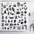 thumbnail image 1 of Ambesonne Hipster Shower Curtain, Cartoon Doodle Space, 69"Wx75"L, Black White, 1 of 3