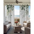 thumbnail image 4 of Eucalyptus Leaf Blackout Curtains 96 Inches Long, Weeping Green Botanical Summer Thermal Insulated Black Out Curtains, Darkening Window Curtain Drapes for Bedroom Living Room 52"x96" 2 Panels, 4 of 8