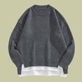 thumbnail image 2 of Hinvhai Seasonal Clearance Men Solid Pullover Sweater Sports Sweater Bottoming Shirt Dark Gray 4(M), 2 of 3