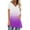 Purple, variant on LUOGENLI Female T-shirts for Womens Women's Casual Fashion V Neck Gradient Short Sleeve Top Womens T-shirts Graphic Tees xxl Tall Summer Clothes Black L