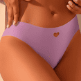 thumbnail image 2 of Fulorrnie Women's Low Rise Stretch Panties Breathable Underwear Briefs Heart Cutout Comfort Waistband No Slip Leg Openings, Purple, S, 2 of 11