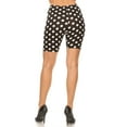 thumbnail image 3 of Women's Casual Polka Dot Printed Elastic High Waist Stretch Biker Shorts, 3 of 4
