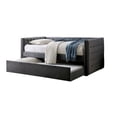 thumbnail image 3 of Suzo Daybed with Trundle, Gray Flannelette Upholstery, Nailhead Trim, 3 of 7