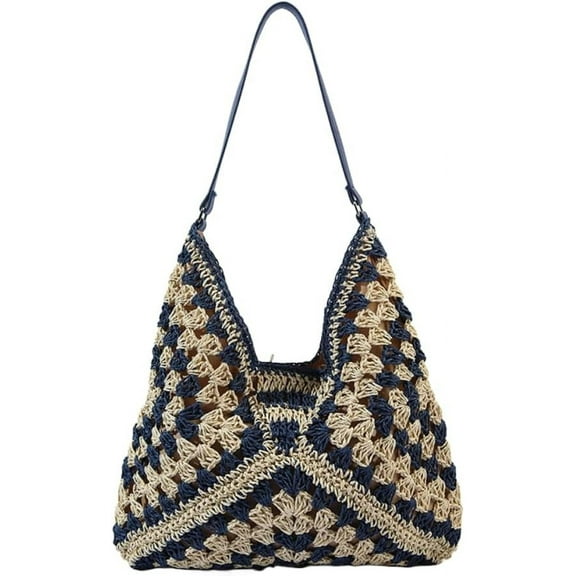 NANAHuang Straw Bags for Women, Trendy Woven Purse, Boho Summer Purses for Women , Large Hobo Everything Bag