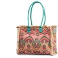 thumbnail image 1 of LHSHID Women Canvas Handbag Ethnic Style Tote Bag Retro Shoulder Bag with Tassels Summer Beach Bag Bohemian Top Handle Bag, 1 of 6